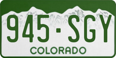 CO license plate 945SGY