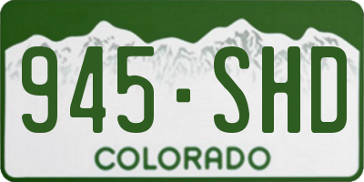 CO license plate 945SHD
