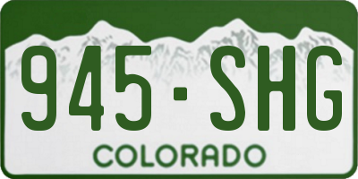 CO license plate 945SHG