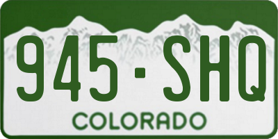 CO license plate 945SHQ