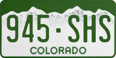 CO license plate 945SHS