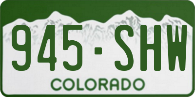CO license plate 945SHW