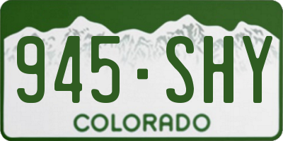 CO license plate 945SHY