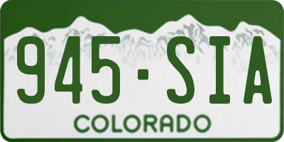 CO license plate 945SIA
