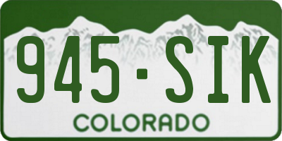 CO license plate 945SIK