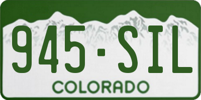 CO license plate 945SIL