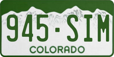 CO license plate 945SIM