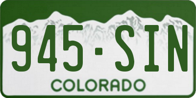 CO license plate 945SIN