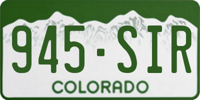 CO license plate 945SIR