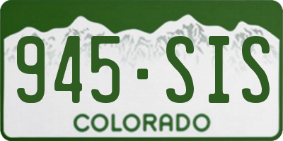 CO license plate 945SIS