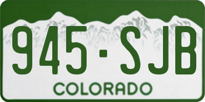 CO license plate 945SJB