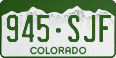 CO license plate 945SJF