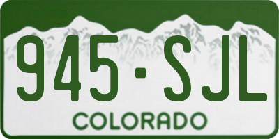 CO license plate 945SJL