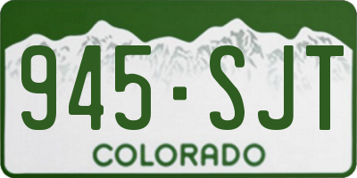 CO license plate 945SJT