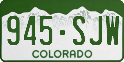 CO license plate 945SJW