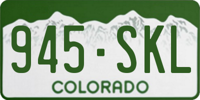 CO license plate 945SKL