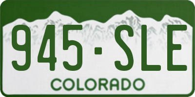 CO license plate 945SLE