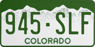 CO license plate 945SLF
