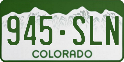 CO license plate 945SLN