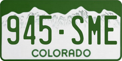 CO license plate 945SME