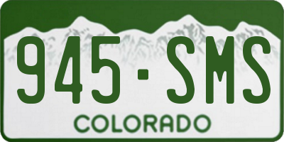 CO license plate 945SMS