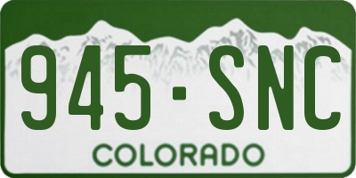 CO license plate 945SNC
