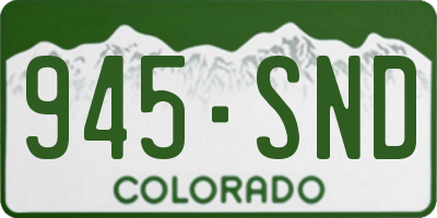 CO license plate 945SND