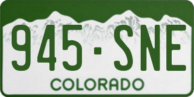 CO license plate 945SNE