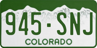 CO license plate 945SNJ