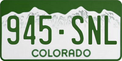 CO license plate 945SNL