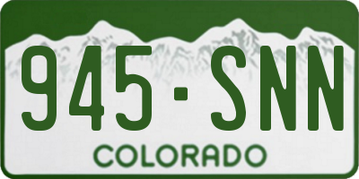 CO license plate 945SNN