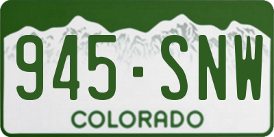 CO license plate 945SNW