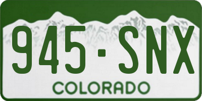 CO license plate 945SNX