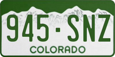 CO license plate 945SNZ