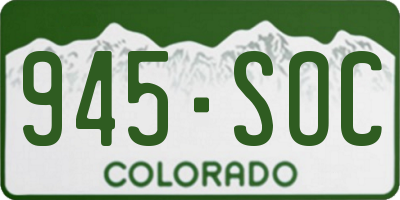 CO license plate 945SOC