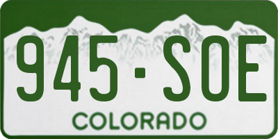 CO license plate 945SOE
