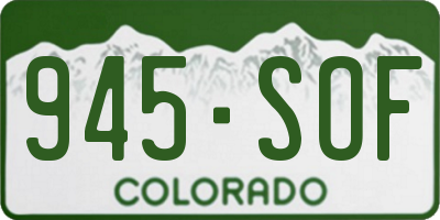 CO license plate 945SOF
