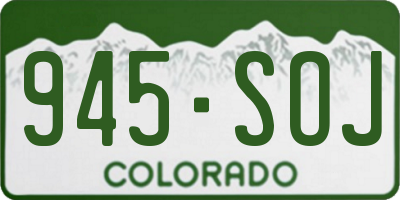 CO license plate 945SOJ