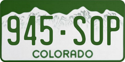 CO license plate 945SOP