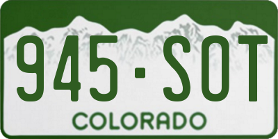 CO license plate 945SOT