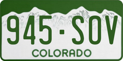 CO license plate 945SOV