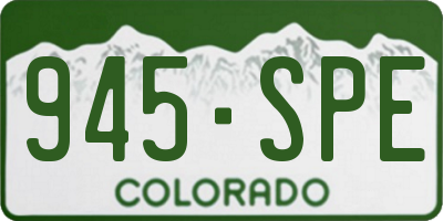 CO license plate 945SPE