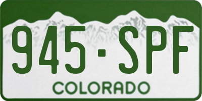 CO license plate 945SPF