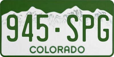 CO license plate 945SPG