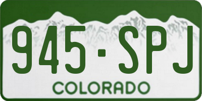 CO license plate 945SPJ