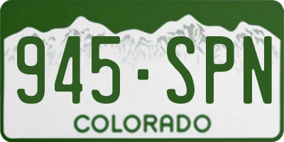 CO license plate 945SPN