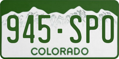 CO license plate 945SPO