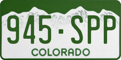 CO license plate 945SPP