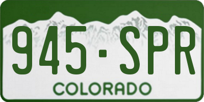 CO license plate 945SPR