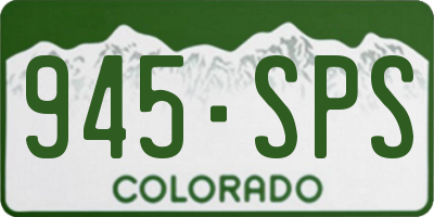CO license plate 945SPS
